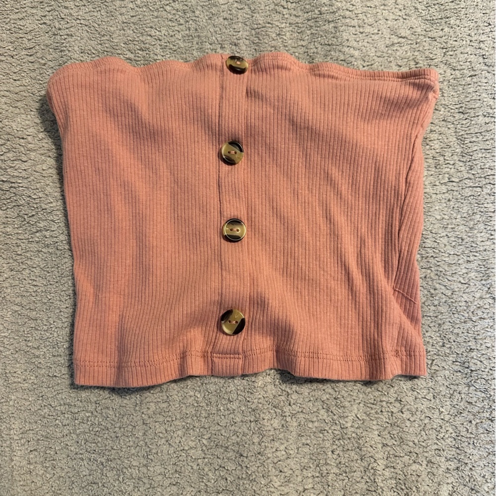 Ambiance Coral Ribbed Tube Top